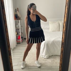 WISKII Riviera Knit Mini Color Block Dress